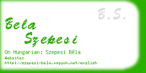 bela szepesi business card
