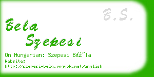 bela szepesi business card